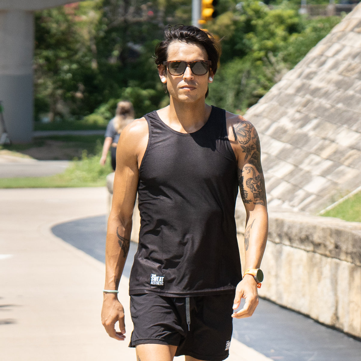 Men&#39;s Running Singlet - Classic Black