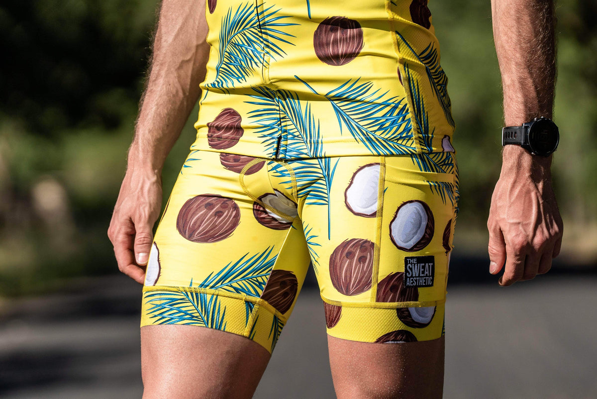 The Sweat Aesthetic Triathlon Short Extra Small Men&#39;s Triathlon Short - Coconuts