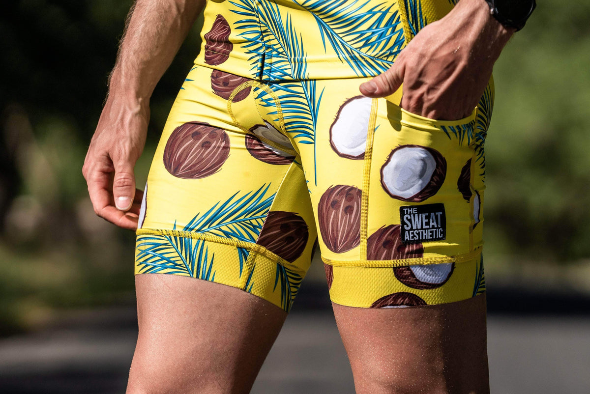 The Sweat Aesthetic Triathlon Short Extra Small Men&#39;s Triathlon Short - Coconuts