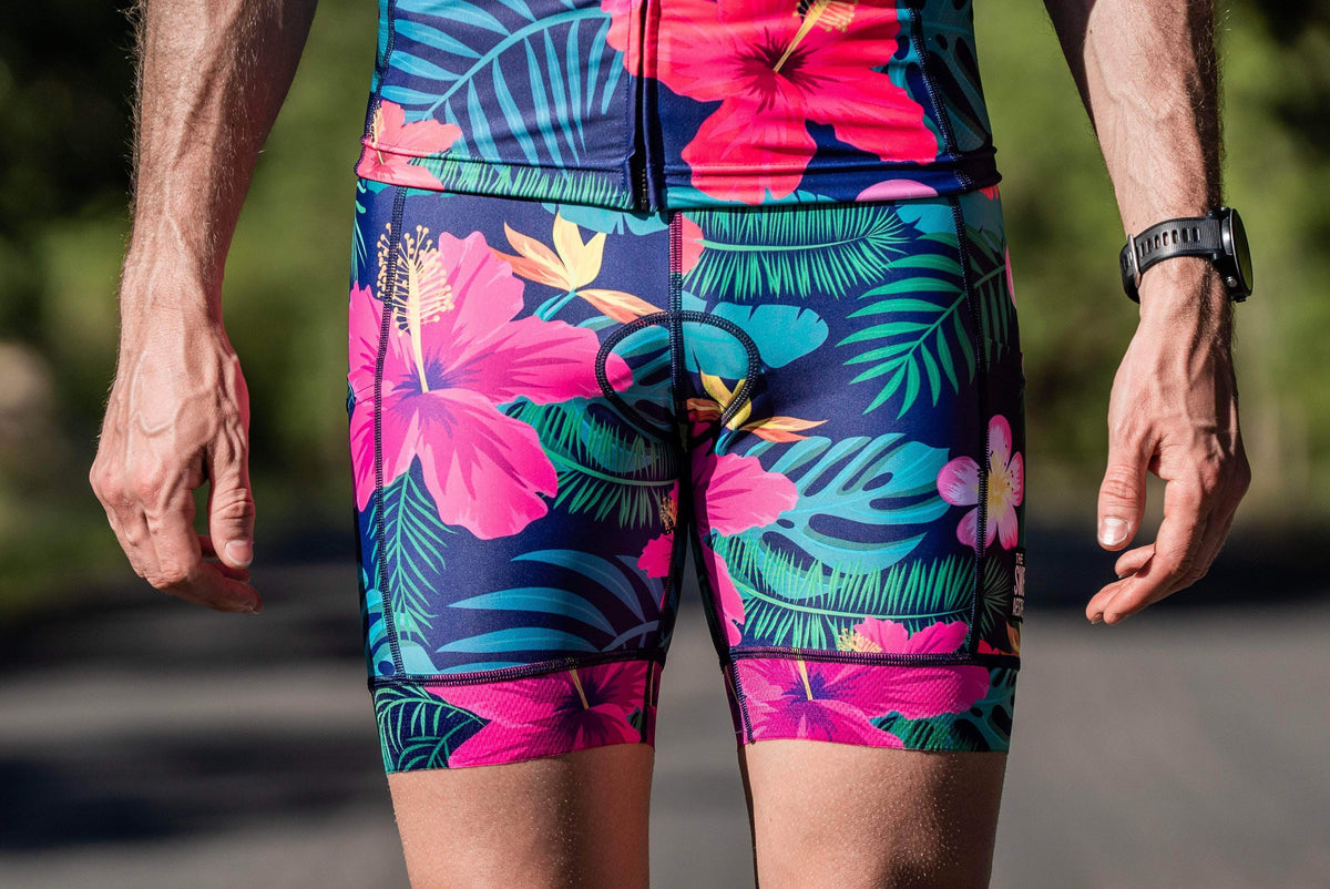 The Sweat Aesthetic Triathlon Short Extra Small Men&#39;s Triathlon Short - Leilani Flowers
