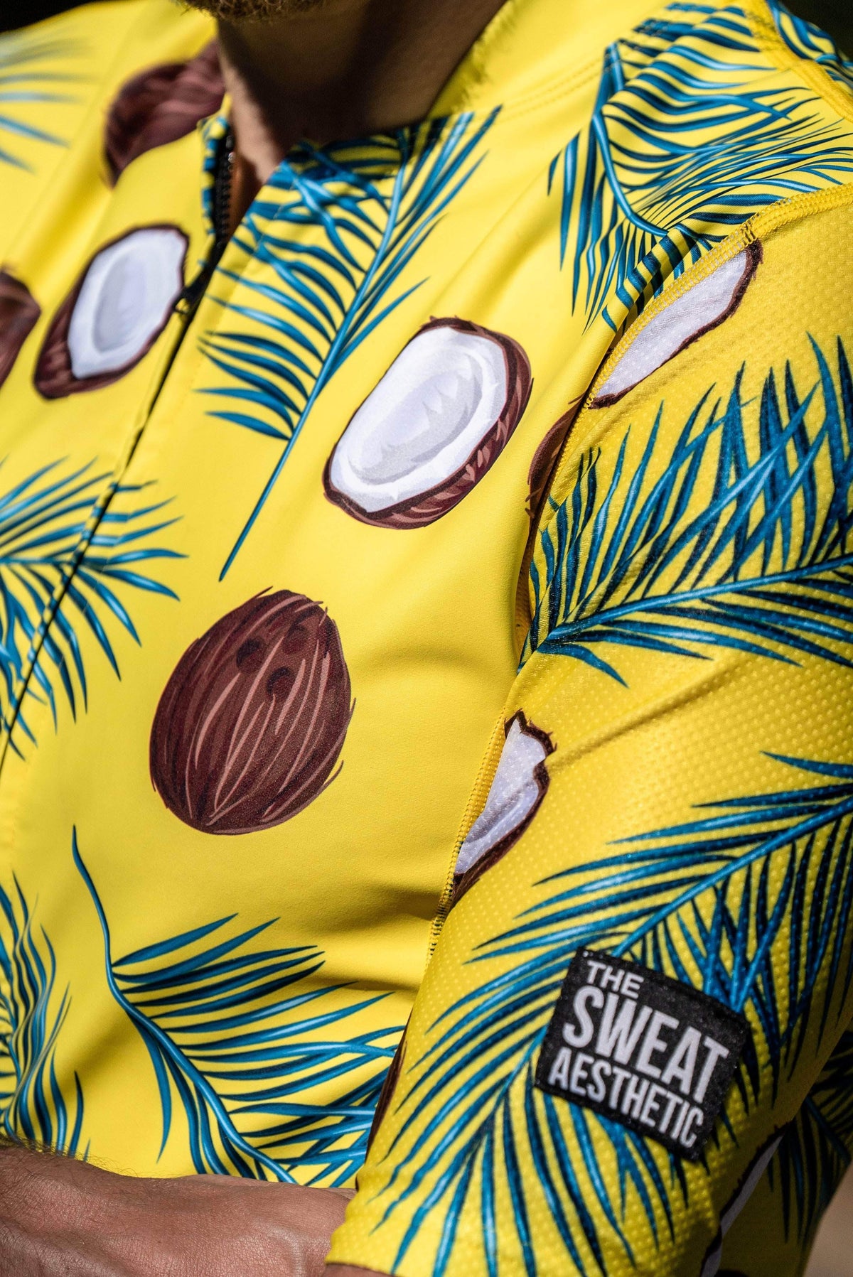 The Sweat Aesthetic Triathlon Short Sleeve Top Extra Small Men&#39;s Triathlon Top - Coconuts