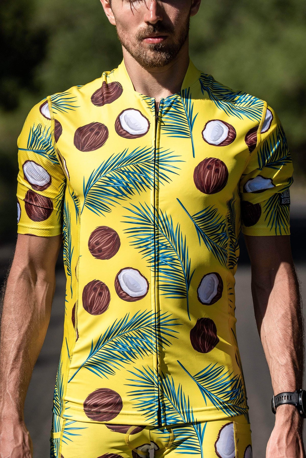 The Sweat Aesthetic Triathlon Short Sleeve Top Extra Small Men&#39;s Triathlon Top - Coconuts