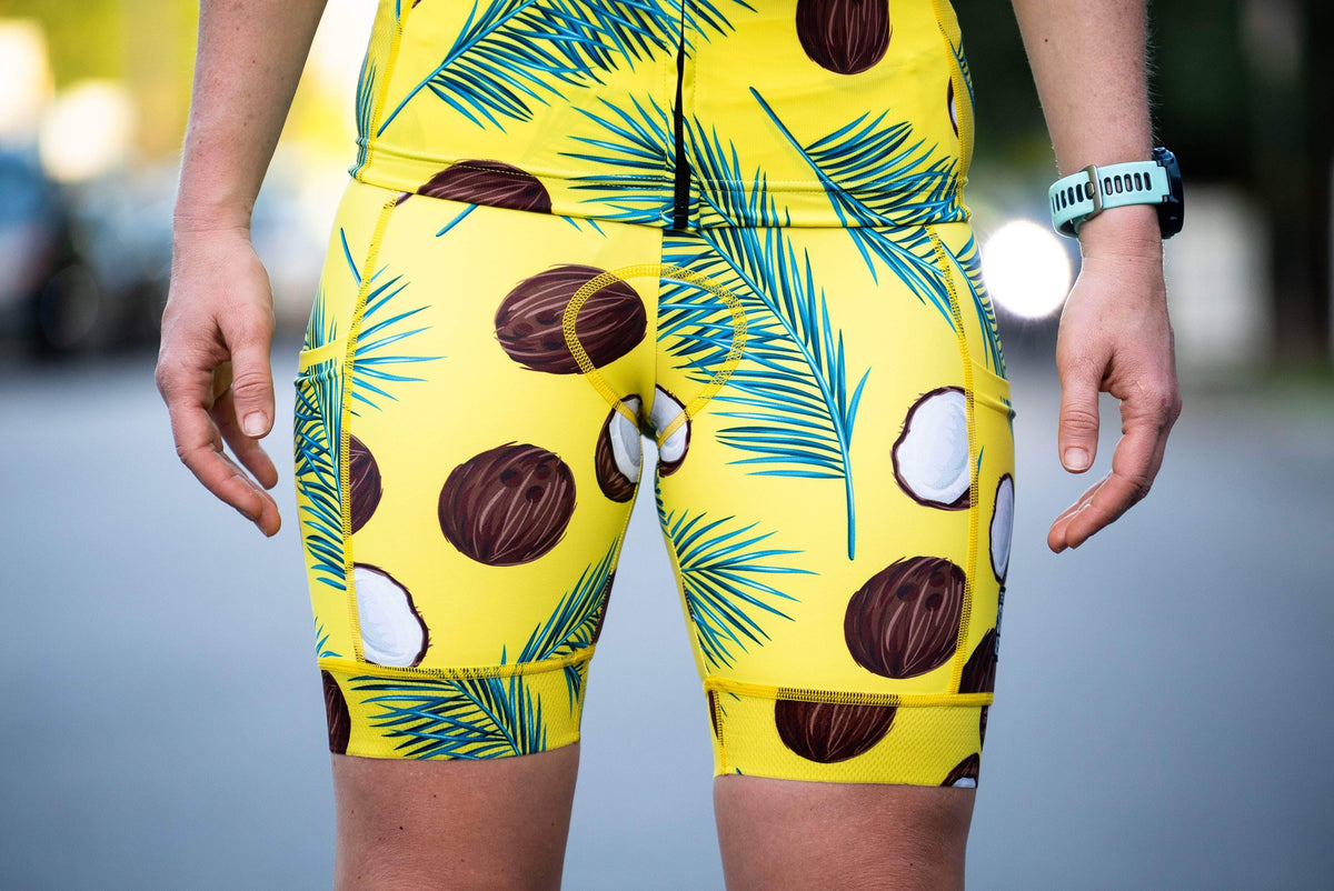 The Sweat Aesthetic Triathlon Short Extra Small Women&#39;s Triathlon Short - Coconuts