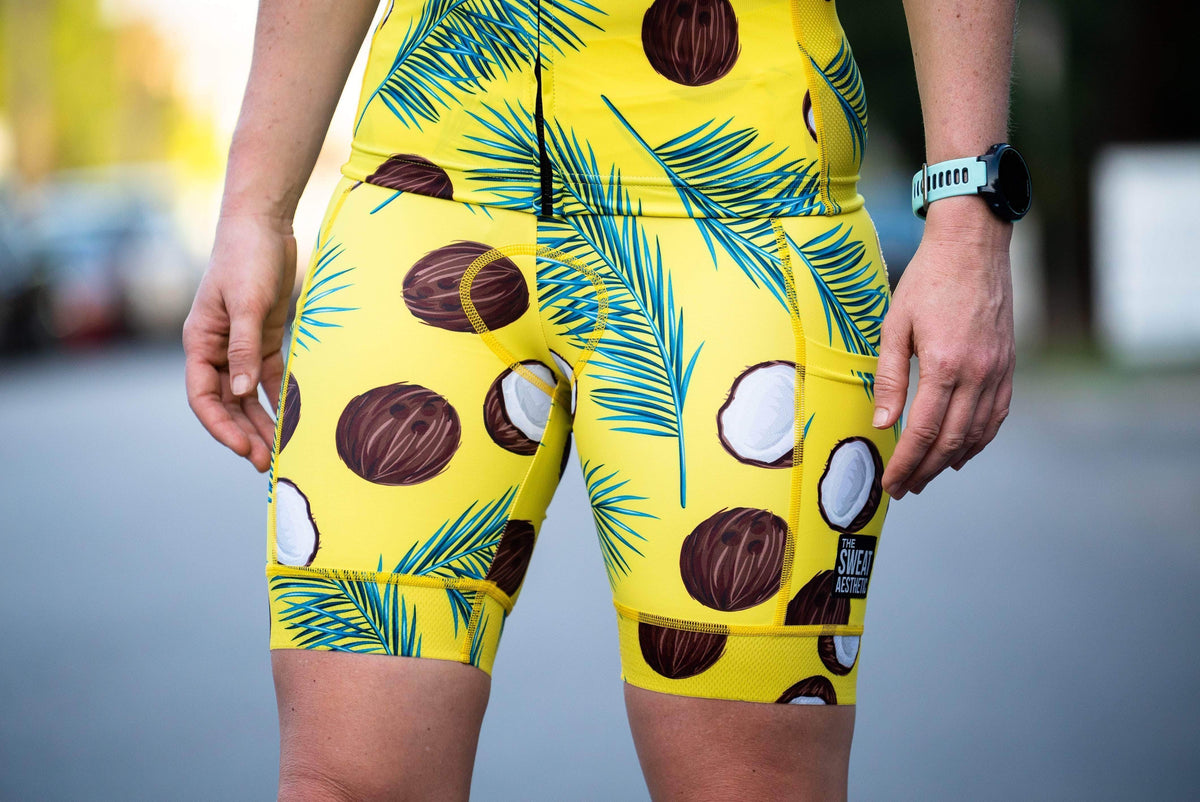 The Sweat Aesthetic Triathlon Short Extra Small Women&#39;s Triathlon Short - Coconuts